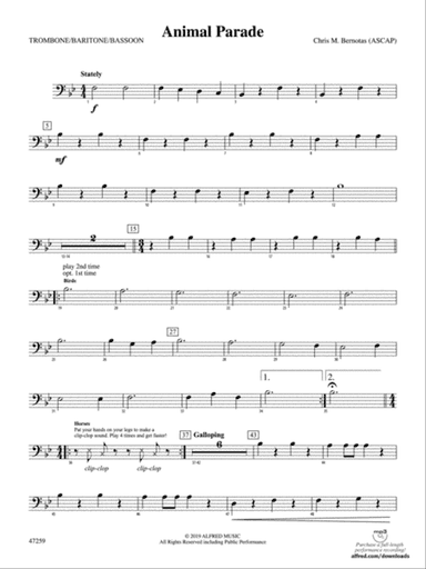 Animal Parade: 1st Trombone