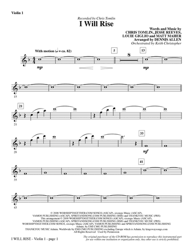 I Will Rise - Violin 1