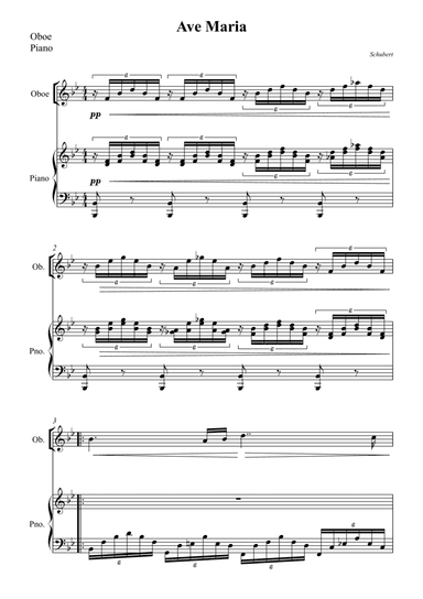 Ave Maria For Oboe