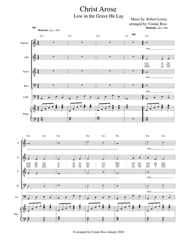 Christ Arose - Low in the Grave He Lay - SATB with cello and piano