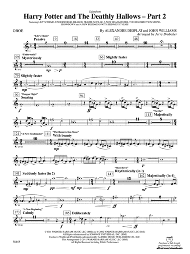 Harry Potter and the Deathly Hallows, Part 2, Suite from: Oboe