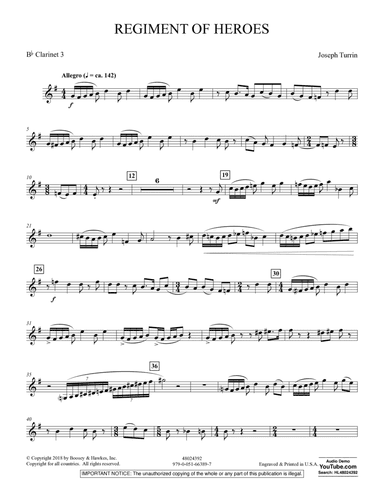 Regiment Of Heroes Windependence Artist Level - Bb Clarinet 3