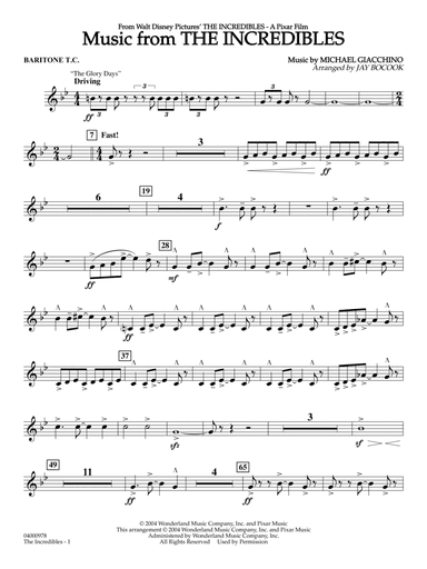 Music from The Incredibles (arr. Jay Bocook) - Baritone T.C.
