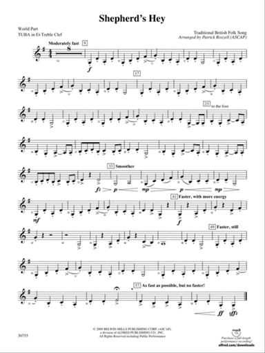 Shepherd's Hey: (wp) E-flat Tuba T.C.