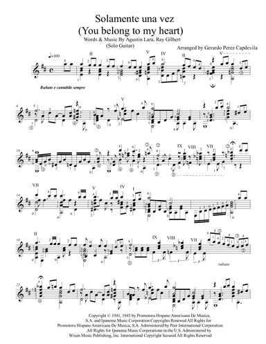 You Belong To My Heart (solamente Una Vez)