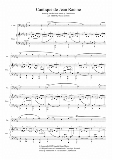 Cantique de Jean Racine - G.Fauré - TTBB
