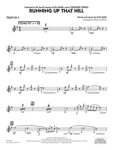 Running Up That Hill (arr. Paul Murtha) - Tenor Sax 2