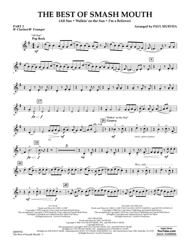 The Best of Smash Mouth (arr. Paul Murtha) - Pt.2 - Bb Clarinet/Bb Trumpet