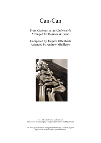 Can-Can arranged for Bassoon and Piano