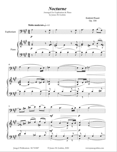Fauré: Nocturne Op.104 for Euphonium & Piano