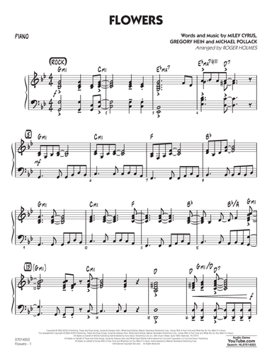 Flowers (arr. Roger Holmes) - Piano