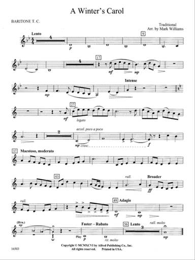 A Winter's Carol: Baritone T.C.
