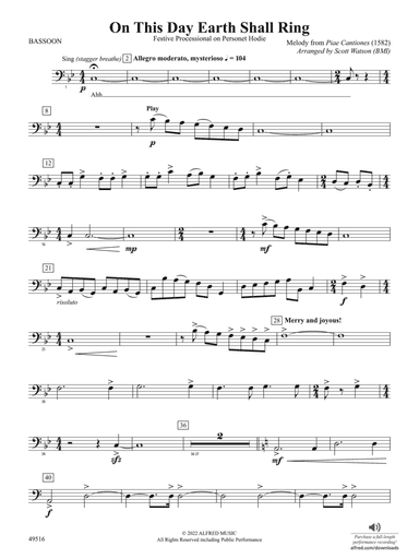 On This Day Earth Shall Ring: Bassoon