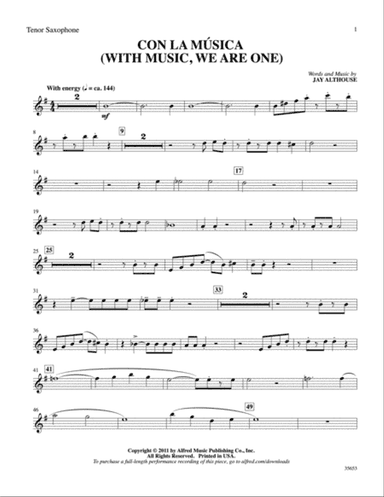 Con la Música: B-flat Tenor Saxophone