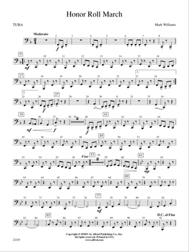 Honor Roll March: Tuba