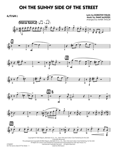 On The Sunny Side Of The Street - Alto Sax 1