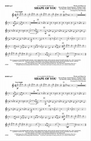 Shape of You: 1st F Horn
