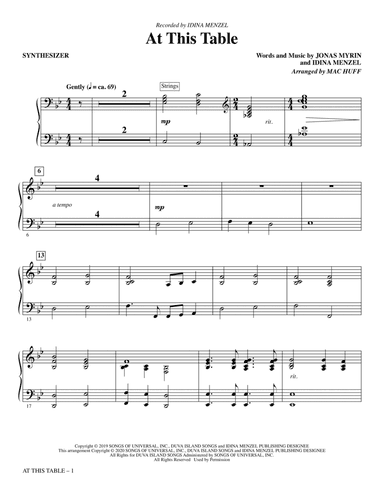 At This Table (arr. Mac Huff) - Synthesizer