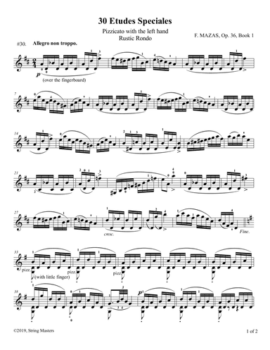 Mazas 75 Melodious & Progressive Studies Op 36, Book 1, No.30