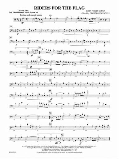 Riders for the Flag: (wp) 3rd B-flat Trombone B.C.