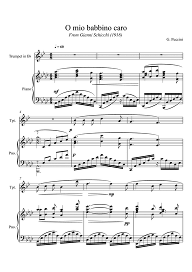 Giacomo Puccini - O mio babbino caro (Trumpet Solo)
