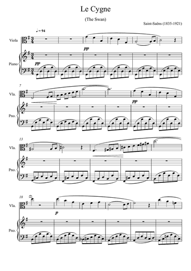 Camille Saint-Saëns - The Swan (Viola Solo)