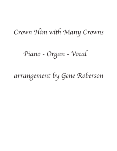 Crown Him with Many Crowns Organ Piano