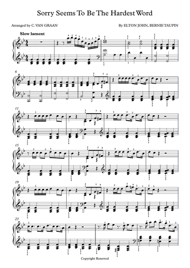 Sorry Seems To Be The Hardest Word