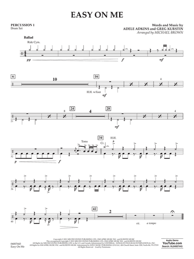 Easy on Me (arr. Michael Brown) - Percussion 1