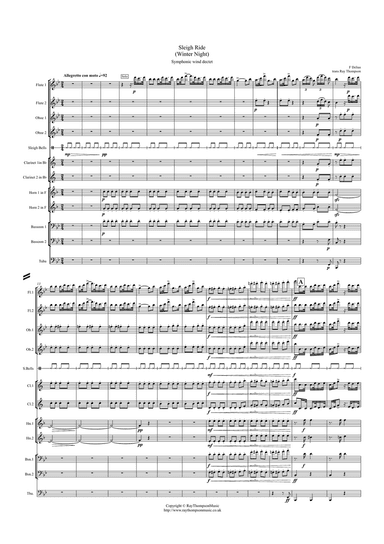 Delius: Sleigh Ride (Winter Night) (Transposed Key)- symphonic wind dectet/bass