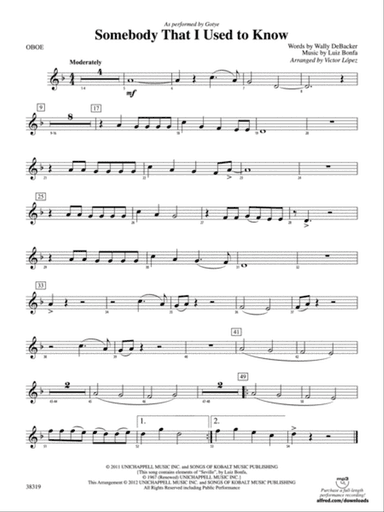 Somebody That I Used to Know: Oboe