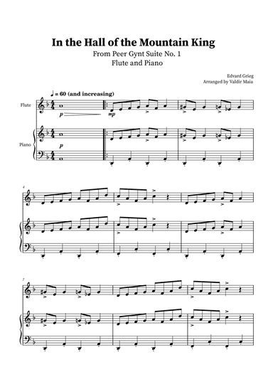 In The Hall Of The Mountain King - Flute and Piano