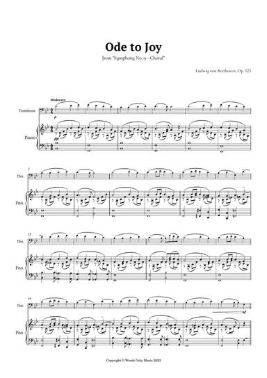Ode to Joy by Beethoven for Trombone and Piano