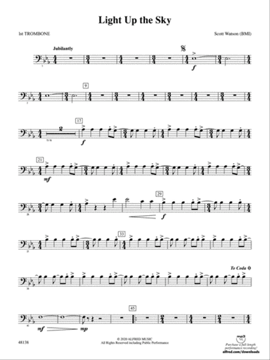 Light Up the Sky: 1st Trombone
