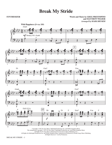 Break My Stride (arr. Mark Brymer) - Synthesizer
