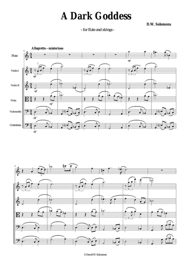 A Dark Goddess for flute and string orchestra