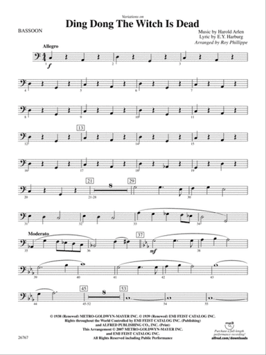 Variations on Ding Dong the Witch Is Dead (fromThe Wizard of Oz): Bassoon