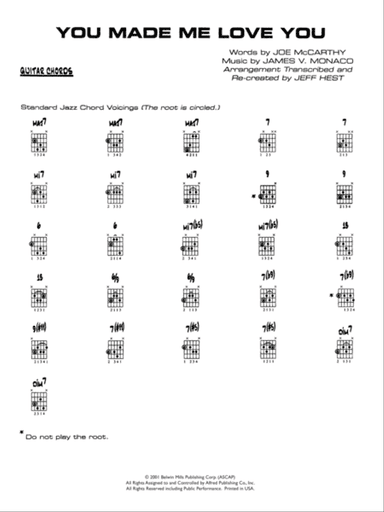 You Made Me Love You (I Didn't Want to Do It): Guitar Chords