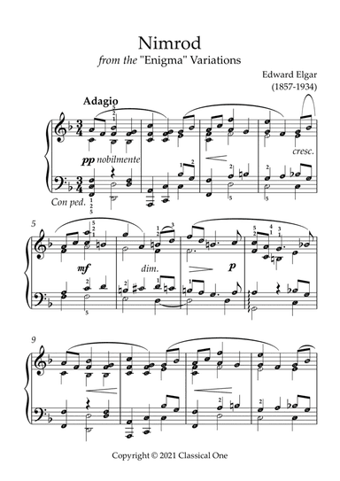 Elgar - Nimrod(With Note name)
