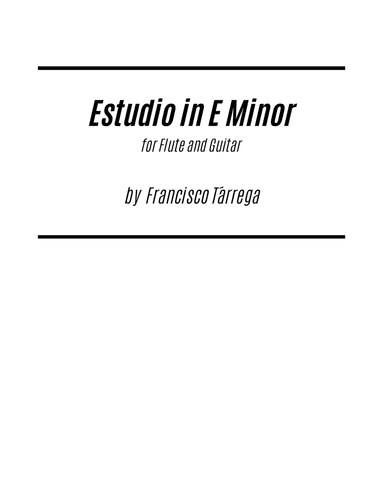 Estudio in E Minor (for Flute and Guitar)