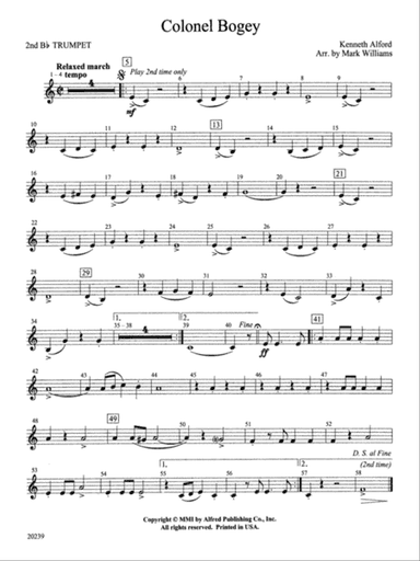 Colonel Bogey: 2nd B-flat Trumpet