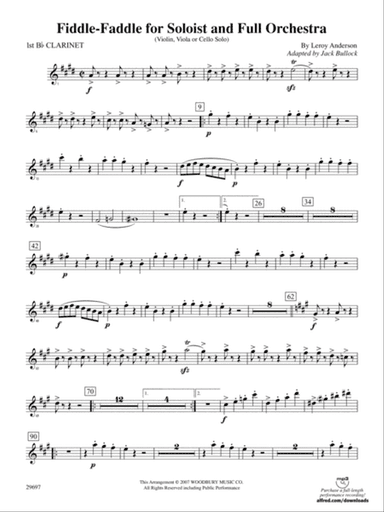 Fiddle-Faddle for Soloist and Full Orchestra: 1st B-flat Clarinet