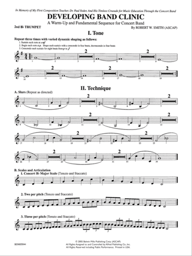 Developing Band Clinic (A Warm-Up and Fundamental Sequence for Concert Band): 2nd B-flat Trumpet
