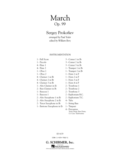 March, Op. 99 - Conductor Score (Full Score)