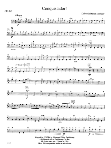 Conquistador!: Cello