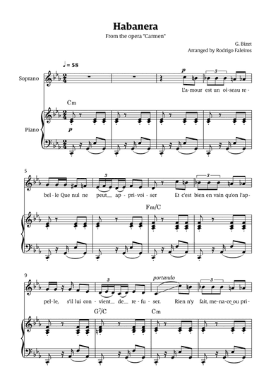 Habanera (for soprano - C minor/major)