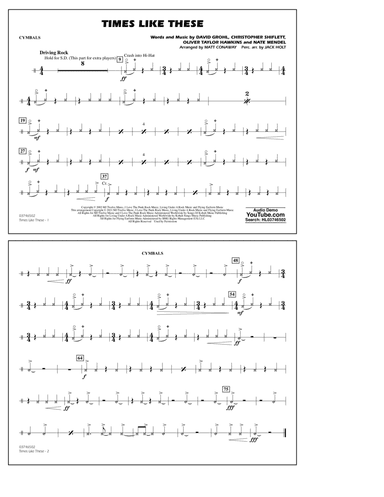 Times Like These (arr. Matt Conaway & Jack Holt) - Cymbals