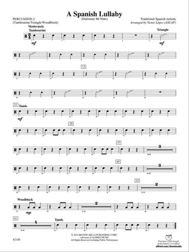 A Spanish Lullaby: 2nd Percussion