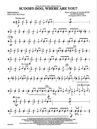 Scooby-Doo, Where Are You?, Theme from: 1st Percussion