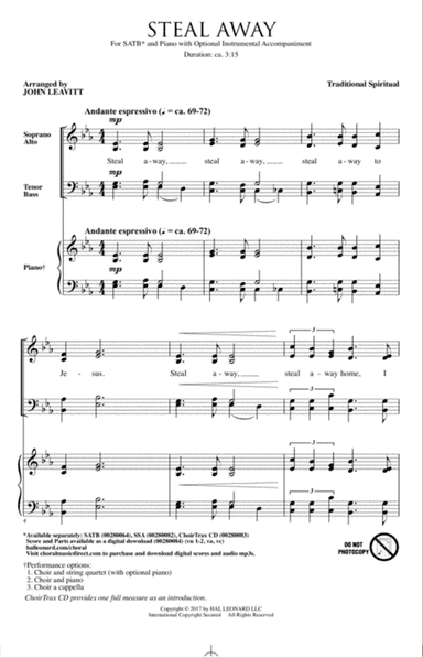 Steal Away (Steal Away To Jesus)